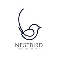 minimalist simple and clean logo modern nest bird vector