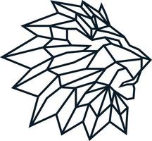 head lion animal logo with polygon style vector