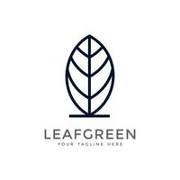 minimalist simple and clean logo modern leaf green vector