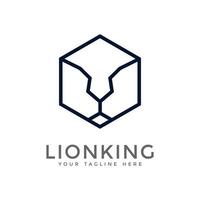 minimalist simple and clean logo modern lion king vector