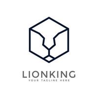 minimalist simple and clean logo modern lion king vector