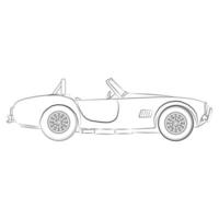 line art drawing for car. Outline vector doodle illustration. Vector eps10.