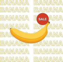 Background Vector illustration banana fruit on sale pattern template