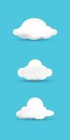 fondo azul cielo aislado nube 3d realista vector