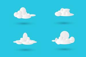 realistic 3d cloud isolated sky blue background vector