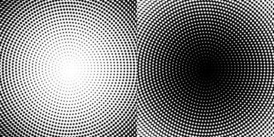 Circle halftone. Abstract dotted circles, round halftones geometric dots gradient and pop art texture. Dot spray gradation vector set. Illustration halftone gradient spotted, effect round