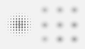 Halftone pattern background with radial effect, round spot shapes, vintage or retro graphic with place for your text. Halftone digital effect. vector