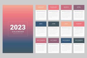 plantilla de diseño de calendario de pared 2023 año nuevo vector