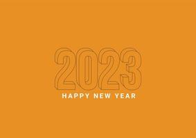 Happy new year 2023 template design outline background vector