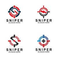 Sniper Aim Target Vector Logo. Initial S Target Logo Vector