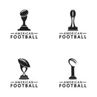 Winner American football Championship Trophy Logo Design vector icon template. American football trophy for winner award