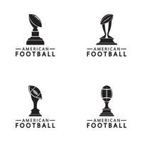 Plantilla de icono de vector de diseño de logotipo de trofeo de campeonato de fútbol americano ganador. trofeo de fútbol americano para el premio al ganador
