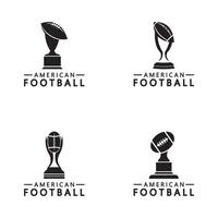 Winner American football Championship Trophy Logo Design vector icon template. American football trophy for winner award