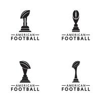 Winner American football Championship Trophy Logo Design vector icon template. American football trophy for winner award