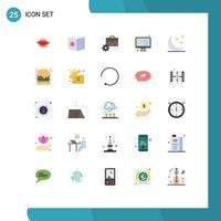 Flat Color Pack of 25 Universal Symbols of screen monitor mixture money finance Editable Vector Design Elements