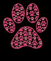 Dog Paw Print Graphic Retro Dog Lover Valentines Day T-shirt Design vector