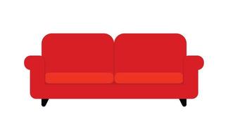sofá rojo icono animado vector ilustración aislado sobre fondo blanco
