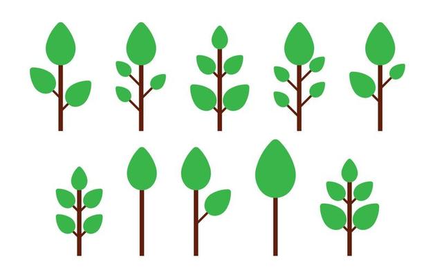 Animated Trees Collection in Flat Vector Illustration