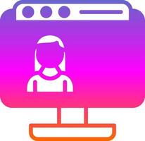 diseño de icono de vector de blogger femenino