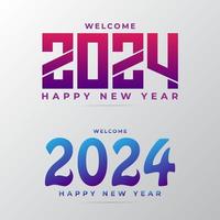 moderno feliz año nuevo 2024. veinte veinticuatro diseño vectorial. feliz año nuevo 2024 vector de diseño