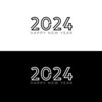 moderno feliz año nuevo 2024. veinte veinticuatro diseño vectorial. feliz año nuevo 2024 vector de diseño