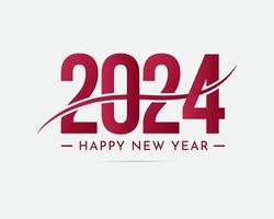 Celebration New Year 2024 design with wavy shape vector