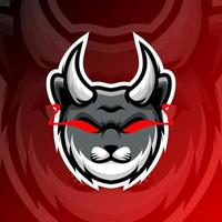 vector graphics illustration of a horn cat in esport logo style. perfect for game team or product logo