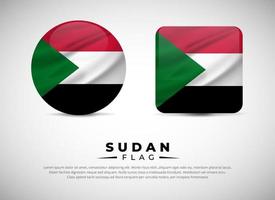 Collection of Sudan flag emblem icon. Sudan flag symbol icon vector. vector