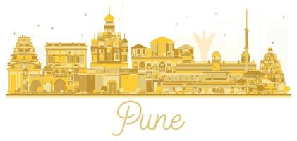 Pune skyline golden silhouette. vector