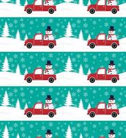 Convertible in Christmas and New Year winter seamless pattern.. vector