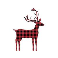 deer pattern at Buffalo Plaid. Festive background for design and print esp vector