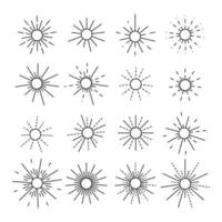 Outline vector fireworks icon isolated on white background.