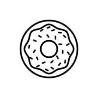 Outline, simple vector donut icon isolated on white background.