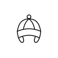 contorno, icono de sombrero de vector simple aislado sobre fondo blanco.
