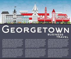 Georgetown Skyline with Gray Buildings, Blue Sky and Copy Space. vector