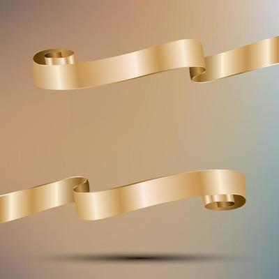 Two Golden Ribbon with Copy Space.