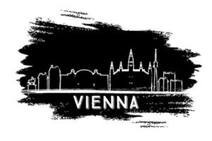 Vienna Skyline Silhouette. Hand Drawn Sketch. vector