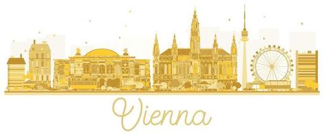 Vienna City skyline golden silhouette. vector