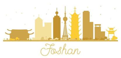 Foshan City skyline golden silhouette. vector