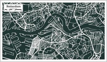 mapa de rotterdam en estilo retro. dibujado a mano. vector