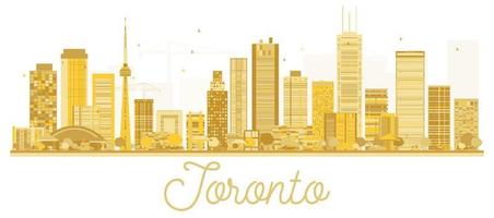 Toronto Canada City skyline golden silhouette. vector