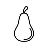 Outline, simple vector pear icon isolated on white background.