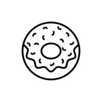 Outline, simple vector donut icon isolated on white background.