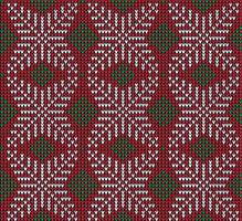 Knitted Christmas and New Year pattern. Wool Knitting Sweater Design. Wallpaper wrapping paper textile print. vector