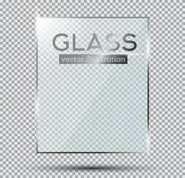 placa de vidrio aislada sobre fondo transparente. vector