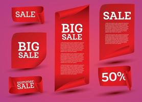 Big Sale Banner Set. Ribbon. vector