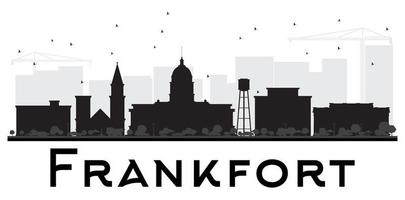 Frankfort City skyline black and white silhouette. vector