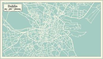 Dublin Ireland Map in Retro Style. vector