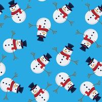 patrón de Navidad sin costuras con muñeco de nieve, perfecto para papel tapiz, papel de envolver, rellenos de patrón, saludos de invierno, fondo de página web, tarjetas de felicitación de Navidad y Año Nuevo vector