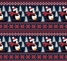 New Year's Christmas pattern pixel in penguins vector illustration